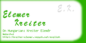 elemer kreiter business card